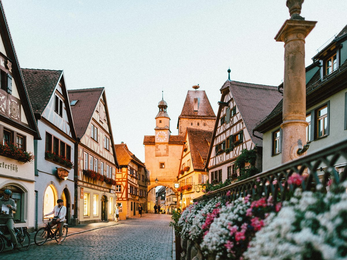 Historic street in a German town