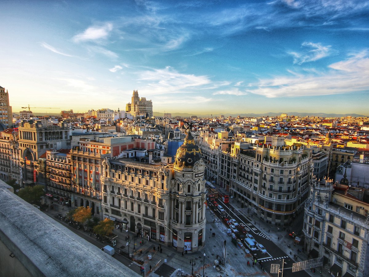 View over the rooftops of Madrid, Spain
